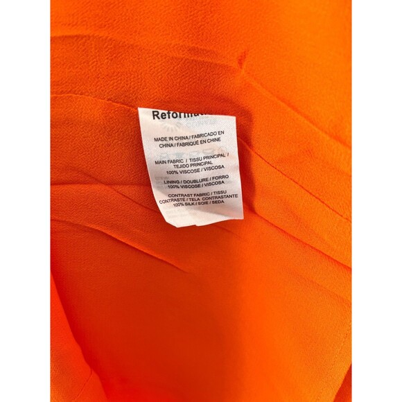 Reformation Ocean Dress Size 4 Orange Sweetheart-Neck Woven Mini Slip Dress - Picture 12 of 15